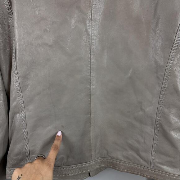 Vintage Y2k Diesel Co Leather Jacket Men Large Goat Moto Racer Biker Gray Zip - Picture 8 of 16